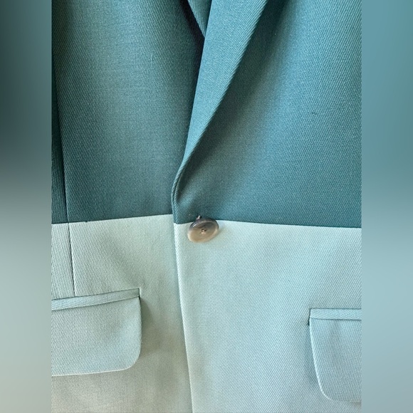 EUC Argent Colorblocked Single Button Blazer Wool Green/Blue Jacket, size 8 - Picture 11 of 15